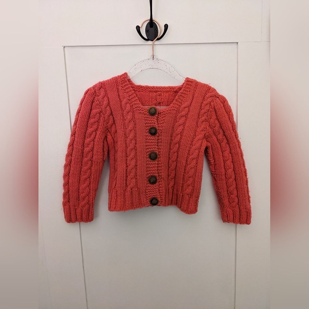 Vintage Handmade Kids Girls Sweater Pink